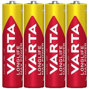 باتری چهارتایی نیم قلمی Varta Long Life Max Power Alkaline LR03/MN2400 1.5V AAA