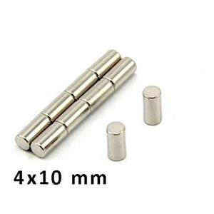 آهن ربا نئودیمیوم استوانه  4X10 mm بسته 5 عددی - قوی و جذب بالا - میله ای