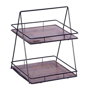 استند رومیزی تزیینی مدل دو طبقه فلزی کد 2105