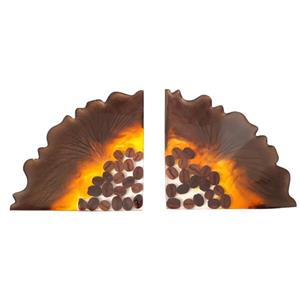 زیر لیوانی رزینی مدل مثلثی دفرمه طرح دانه قهوه بسته 2 عددی