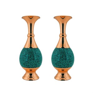 گلدان فیروزه کوبی مدل F011 کد 25 بسته 2 عددی