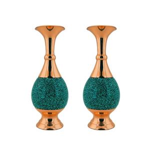 گلدان فیروزه کوبی مدل F013 کد 16 بسته 2 عددی -