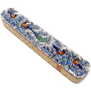 قلمدان خاتم کاری مدل نقاشی گل و مرغ برجسته کد 29p5p4 -
