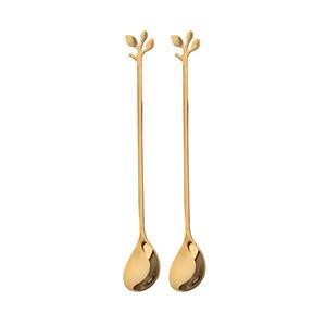 قاشق شربت خوری طرح برگ کد 104 مجموعه 2 عددی