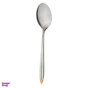 قاشق چای خوری ناب استیل مدل پالرمو لبه طلایی بسته 6 عددی