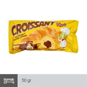 کروسان کرم کاکائو فندقی شیبابا مقدار 50 گرم Shibaba Hazelnut Cocoa Cream Croissant 50gr 