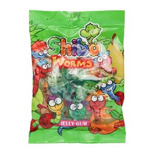 پاستیل میوه ای شیبا مدل Worms مقدار 180 گرم Shiba fruit Jelly Gum 180gr 