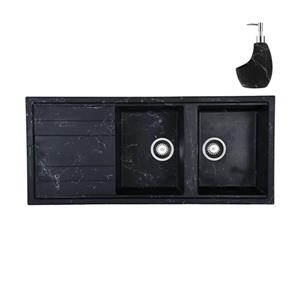 سینک ظرفشویی گرانیتی لیگوریا مدل لاین توکار به همراه مخزن مایع ظرفشویی