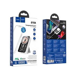 شارژر همراه هوکو مدل Q10A WIRELESS PD+QC3.0 20W ظرفیت 10000 میلی‌ آمپر ساعت