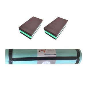 زیرانداز یوگا مدل یوگی متس مدل 07 ضخامت 7 میلی متر به همراه آجر یوگا بسته 3 عددی