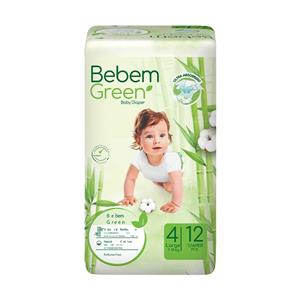 پوشک بچه ببم سایز 4 مدل BB120 بسته 12عددی