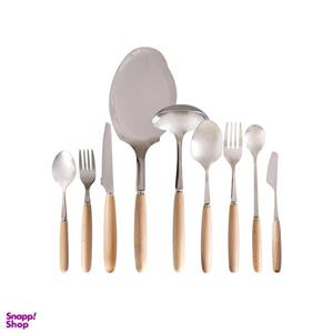 سرویس قاشق و چنگال 44 پارچه مدل دسته چوبی