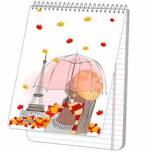 دفترچه یادداشت مستر راد طرح دختر پاریس مدل ایفل کد fiory 1803