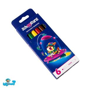 ماژیک رنگ آمیزی 6 رنگ اسکول فنس مدل washable-92400 کد 155479