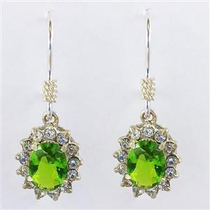 گوشواره نقره زنانه مدل سنگ زبرجد کد P300 -