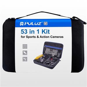 کیف لوازم جانبی پلوز مدل 53 تکه مناسب برای دوربین های ورزشی Puluz 53 in 1 Accessories Green Bag For Sport Cameras