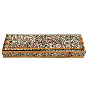 قلمدان خاتم کاری مدل کشویی طرح سنتی کد 6p20 -