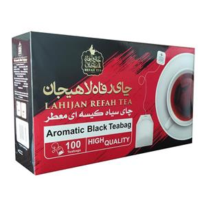 چای سیاه کیسه معطر رفاه لاهیجان بسته 100 عددی 