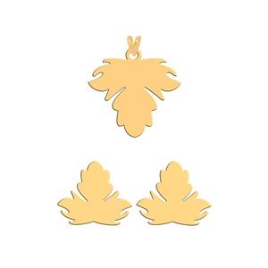 نیم ست طلا 18 عیار زنانه فرشته طرح برگ WHSL-000209