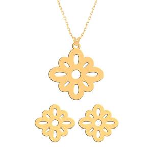 نیم ست طلا 18 عیار زنانه فرشته مدل اسلیمی WHSLZ-000018
