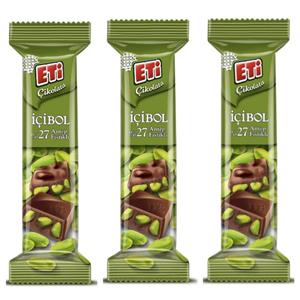 شکلات با مغز پسته 27% کیکولاتا اتی کارام -30 گرم بسته 3 عددی