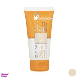 کرم ضد آفتاب رومینا مدل Gold Beige-50 حجم 50 میلی لیتر