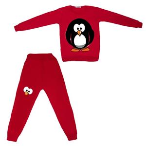 ست تی شرت آستین بلند\r\nو شلوار بچگانه مدل پنگوئن 