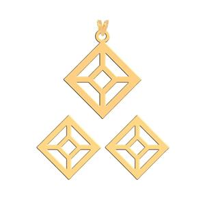 نیم ست طلا 18 عیار زنانه فرشته مدل اسلیمی WHSL-00072