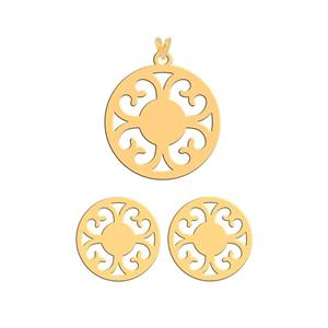 نیم ست طلا 18 عیار زنانه فرشته مدل اسلیمی WHSL-00011