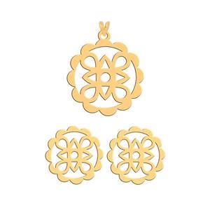نیم ست طلا 18 عیار زنانه فرشته مدل اسلیمی WHSL-00021