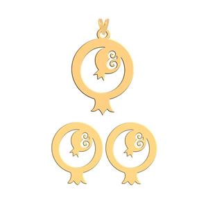 نیم ست طلا 18 عیار زنانه فرشته مدل انار  WHSL-000101