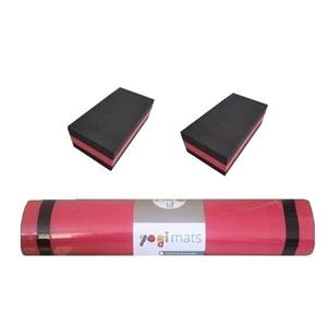 زیرانداز یوگا مدل یوگیمتس مدل 70 ضخامت 7 میلی متر به همراه آجر یوگا مجموعه 3 عددی