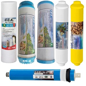 فیلتر دستگاه تصفیه آب سی سی کا مدل ممبران دار X6 مجموعه 6 عددی cck Membrane X6 Water purifier filter pack of 6