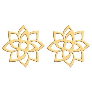 گوشواره طلا 18 عیار زنانه فرشته مدل طرح گل WEL-000218 -