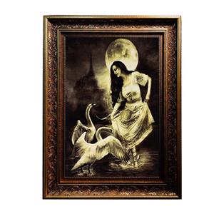 تابلو فرش دستبافت دختر و قو مدل 25