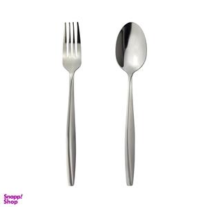 قاشق و چنگال 12 پارچه مدل مات و براق  کد UN - 3511