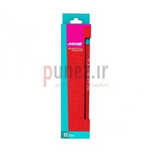 مداد قرمز mine مدل مجنتا بسته 12 عددی کد PC-0822