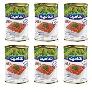 کنسرو لوبیا چیتی با سس گوجه فرنگی شامینه - 350 گرم بسته 6 عددی