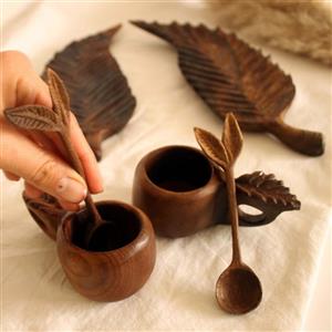 کوکسا شات اسپرسو  دستساز چوبی طرح برگ گیلاس