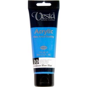 رنگ اکریلیک وستا 75 میل کد 10 cerulean blue hue