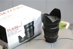 لنز دوربین فیلم برداری سامیانگ مدل  24mm T1.5 Cine Lens for Canon EF-Mount Samyang 24mm T1.5 Cine Lens for Canon EF-Mount