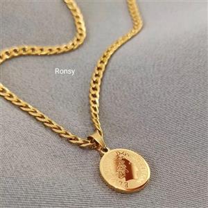 بدلیجات زیورالات گردنبند کارتیری طلایی با اویز الیزابت