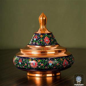 قندان مس پردازکوچک مدل بشقاب پرنده