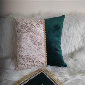 کاور کوسن مخمل دو رنگ یراق دوزی شده