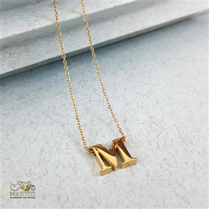 گردنبند حروف انگلیسی استیل طلایی