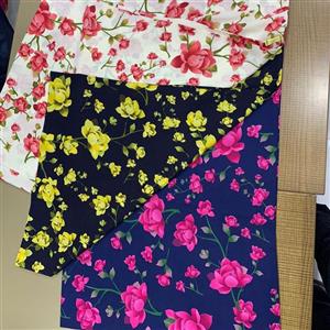 پارچه کرپ حریر گلدار