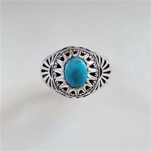 انگشتر  نقره  مردانه  نگین فیروزه نیشابور  اصل دست ساز