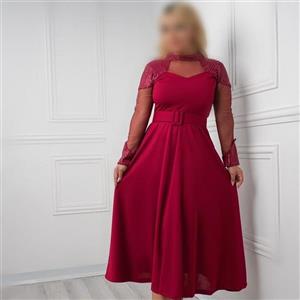 پیراهن و لباس مجلسی بینظیر زنانه رنگ زرشکی