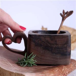 کوکسا دست ساز چوبی  طرح قلب چهار گوش