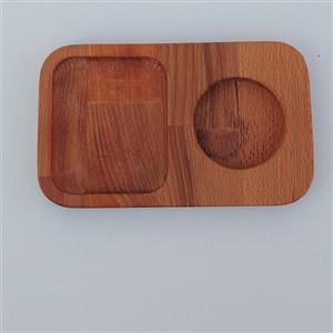 ظرف سرو چوبی  چای و کیک جنس چوب راش سایز 20 در12